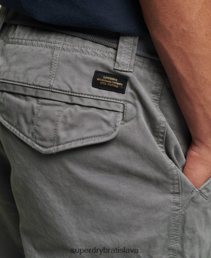 Superdry muži ťažké šortky s vintage jadrom z organickej bavlny 6B4ZTR343 oblečenie sivá