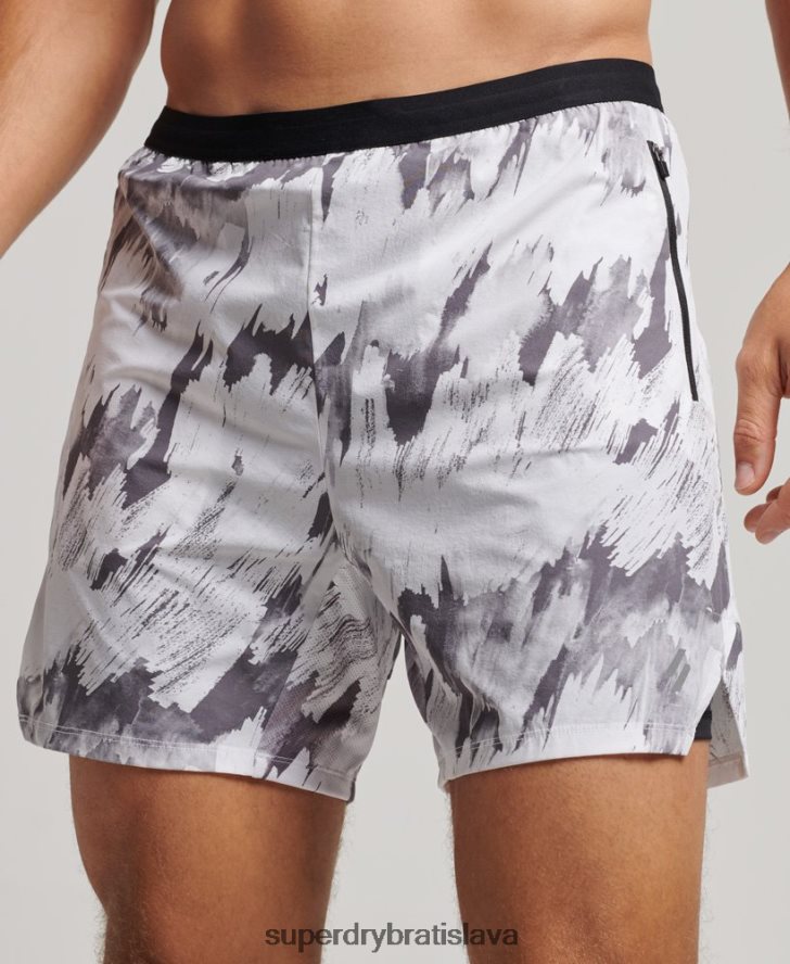 Superdry muži bežať prémiové vrstvené šortky 6B4ZTR5384 oblečenie sivá