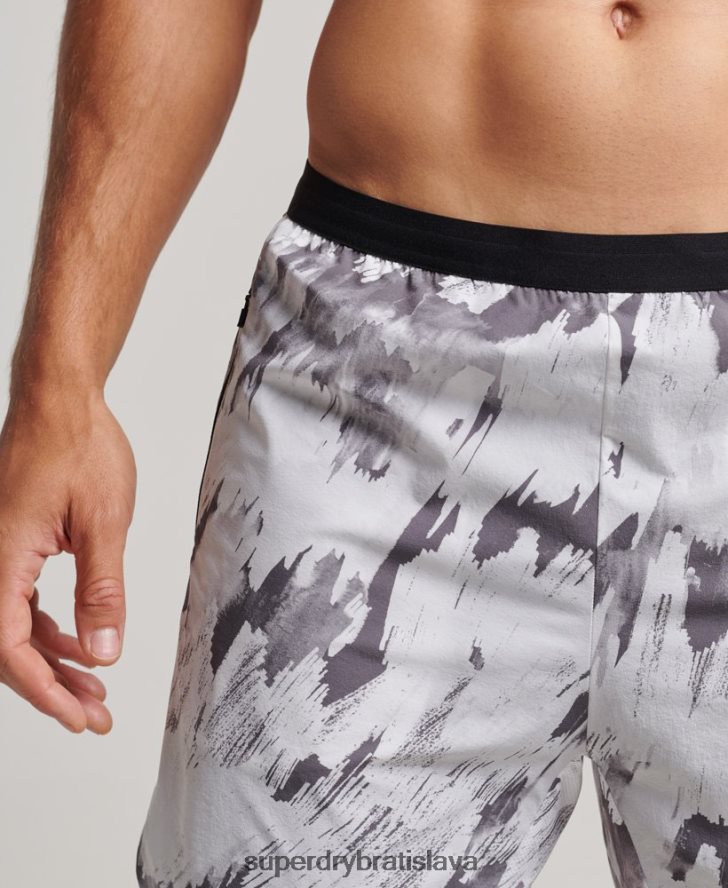 Superdry muži bežať prémiové vrstvené šortky 6B4ZTR5384 oblečenie sivá