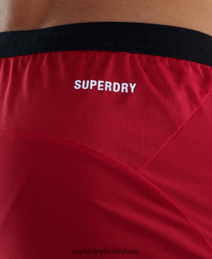 Superdry muži bežať prémiové vrstvené šortky 6B4ZTR5406 oblečenie červená