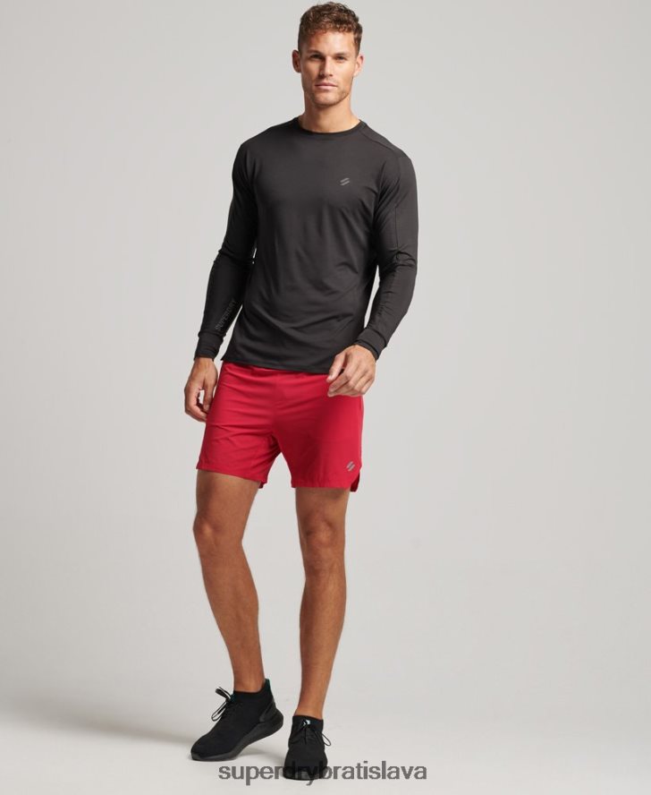 Superdry muži bežať prémiové vrstvené šortky 6B4ZTR5406 oblečenie červená