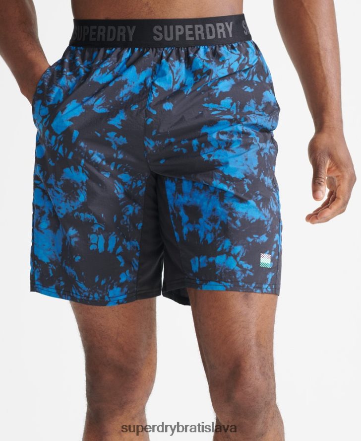Superdry muži bežecké šortky 6B4ZTR5379 oblečenie Modrá