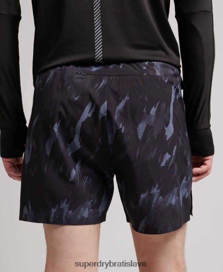 Superdry muži beh závodné šortky 6B4ZTR5358 oblečenie tmavošedý