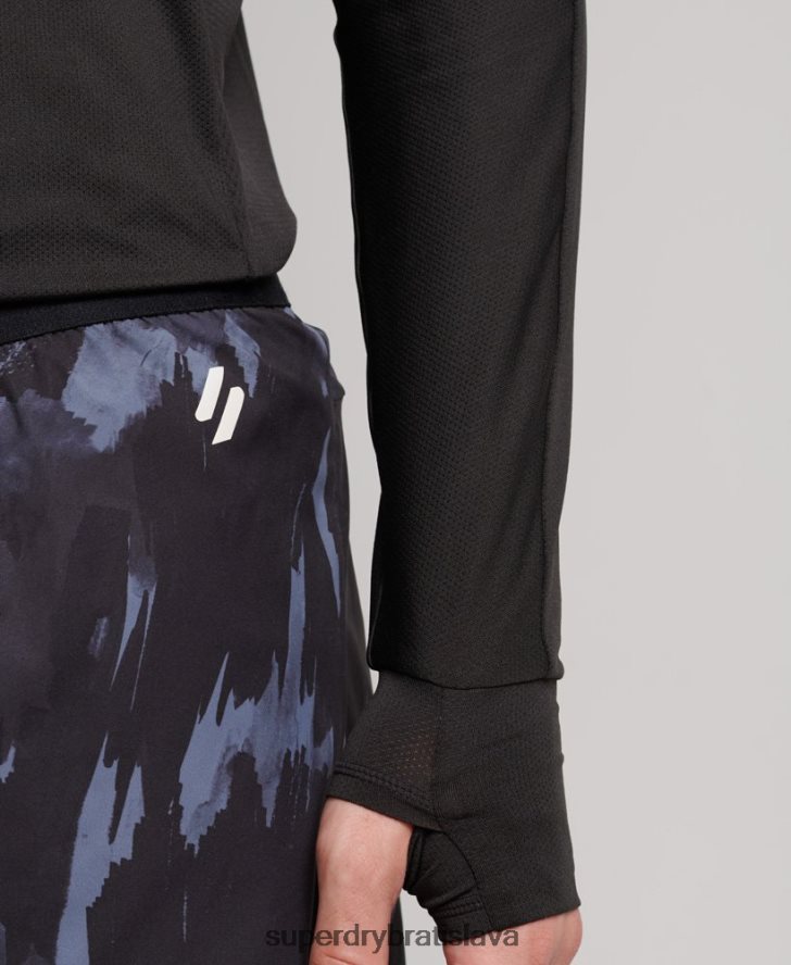 Superdry muži beh závodné šortky 6B4ZTR5358 oblečenie tmavošedý