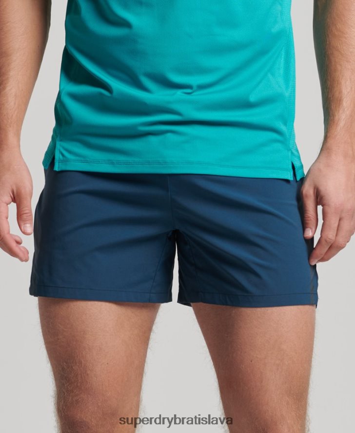 Superdry muži beh závodné šortky 6B4ZTR5391 oblečenie Modrá