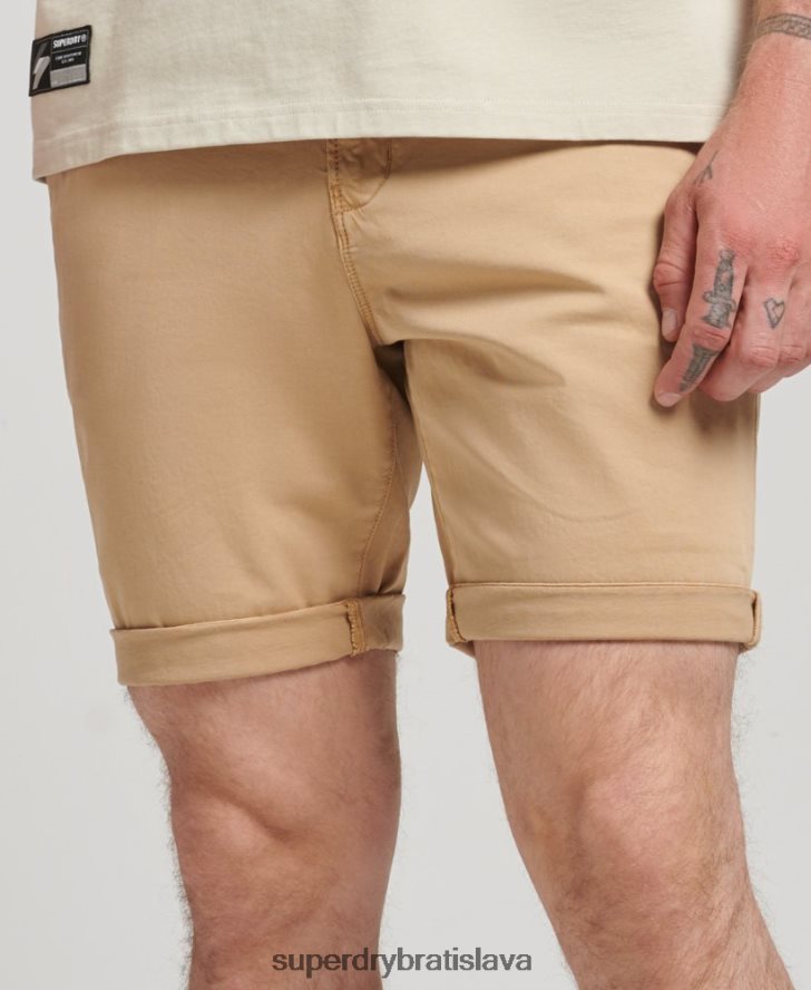 Superdry muži chino šortky studios z organickej bavlny 6B4ZTR305 oblečenie béžová