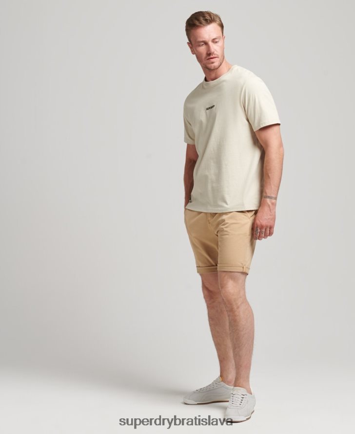 Superdry muži chino šortky studios z organickej bavlny 6B4ZTR305 oblečenie béžová