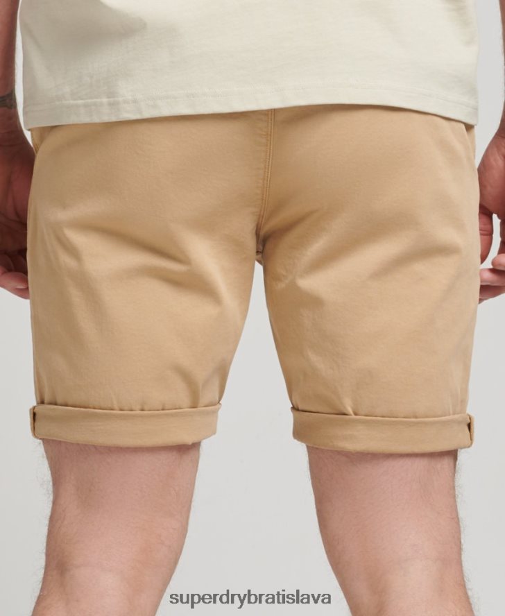 Superdry muži chino šortky studios z organickej bavlny 6B4ZTR305 oblečenie béžová
