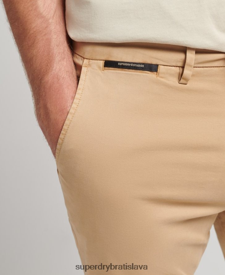 Superdry muži chino šortky studios z organickej bavlny 6B4ZTR305 oblečenie béžová