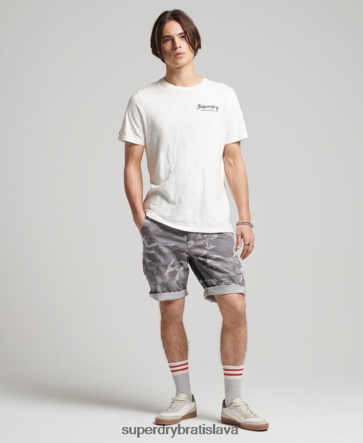 Superdry muži core cargo šortky 6B4ZTR334 oblečenie svetlo šedá