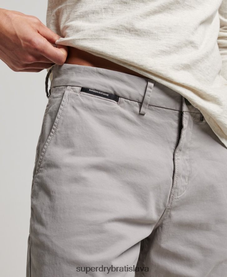 Superdry muži core chino šortky 6B4ZTR253 oblečenie svetlo šedá