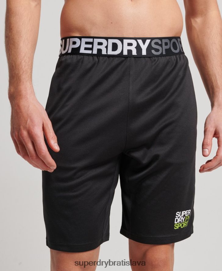 Superdry muži core uvoľnené šortky 6B4ZTR1411 oblečenie čierna