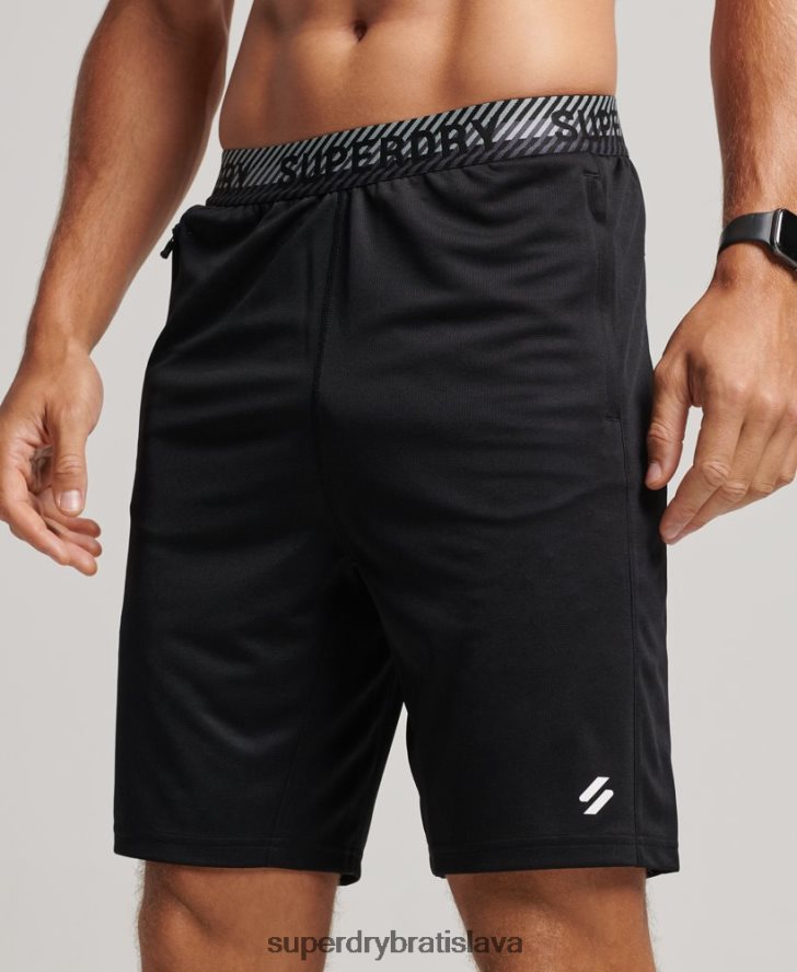Superdry muži core uvoľnené šortky 6B4ZTR316 oblečenie čierna
