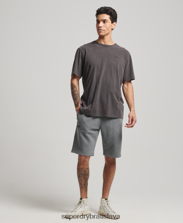 Superdry muži džersejové šortky s vyšívaným vintage logom 6B4ZTR261 oblečenie sivá