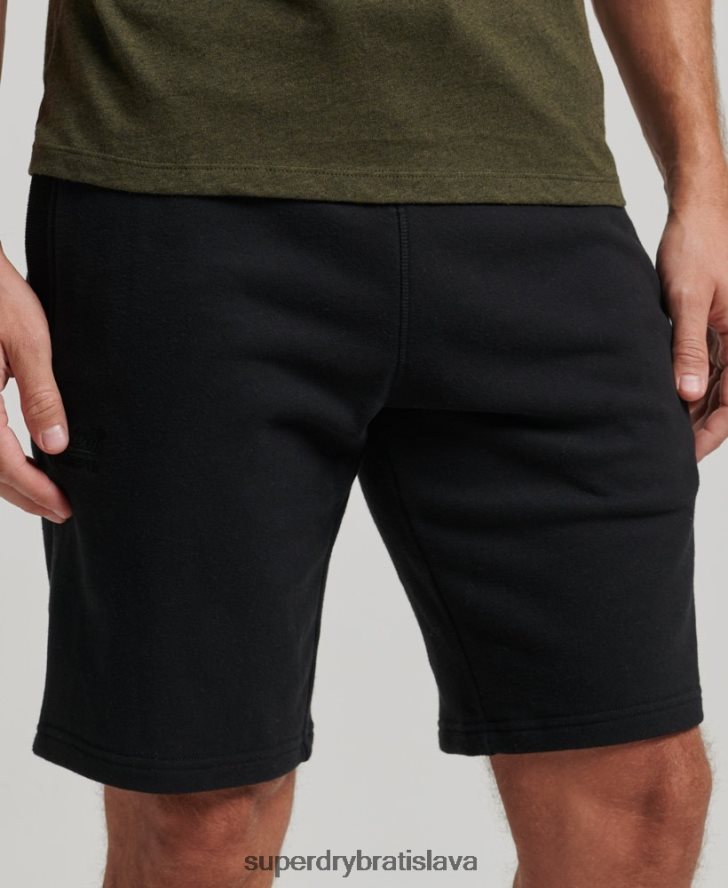 Superdry muži džersejové šortky s vyšívaným vintage logom 6B4ZTR276 oblečenie čierna
