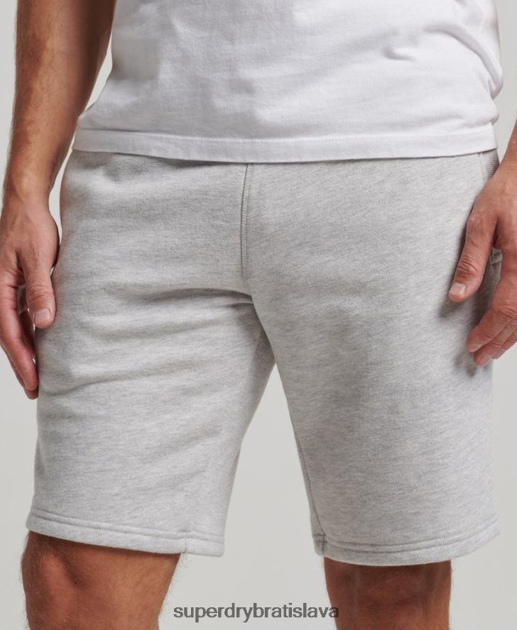Superdry muži džersejové šortky s vyšívaným vintage logom 6B4ZTR294 oblečenie svetlo šedá