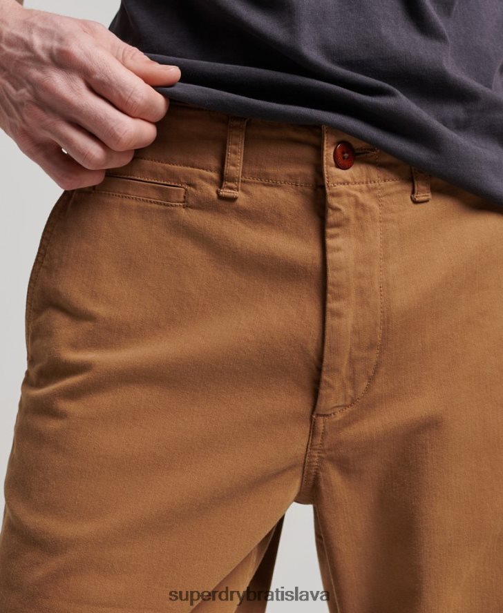 Superdry muži dôstojnícke chino šortky 6B4ZTR17 oblečenie hnedá