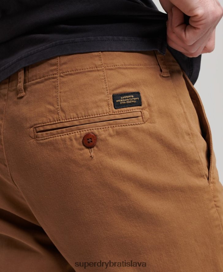 Superdry muži dôstojnícke chino šortky 6B4ZTR17 oblečenie hnedá
