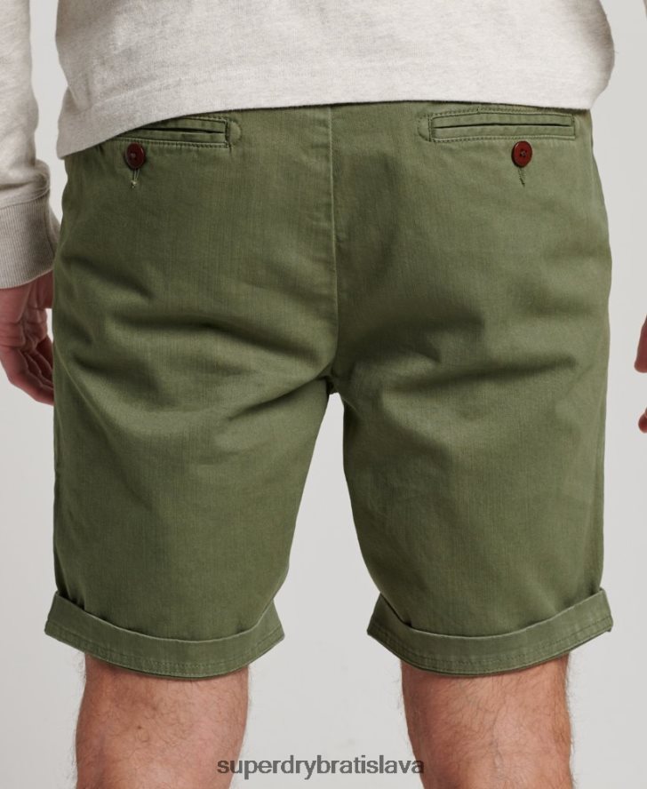 Superdry muži dôstojnícke chino šortky 6B4ZTR53 oblečenie kaki