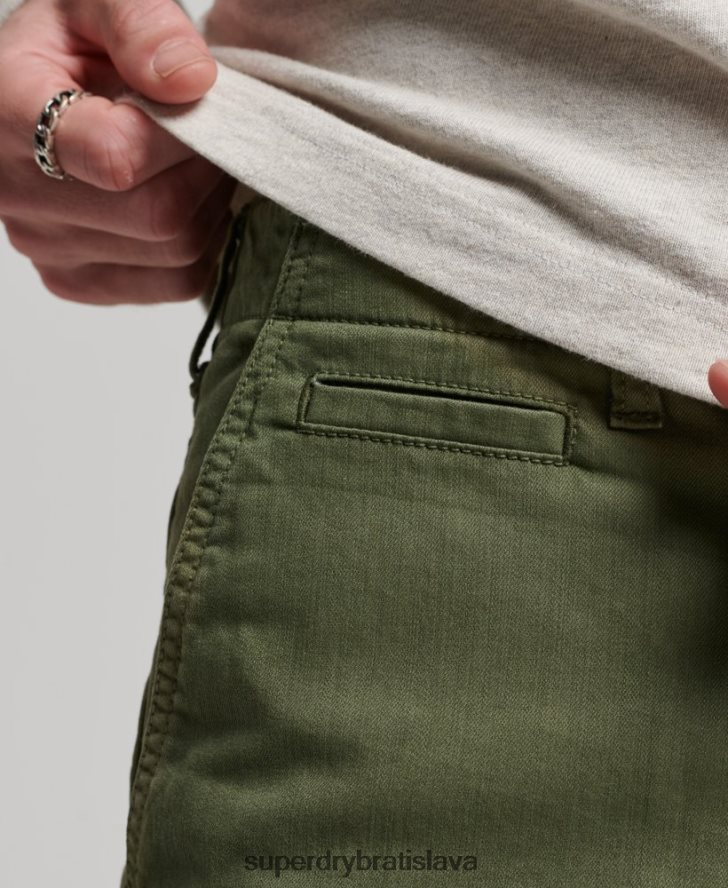 Superdry muži dôstojnícke chino šortky 6B4ZTR53 oblečenie kaki