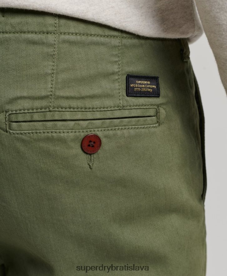 Superdry muži dôstojnícke chino šortky 6B4ZTR53 oblečenie kaki