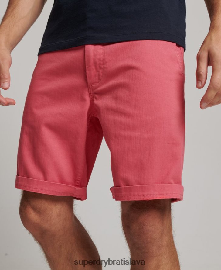 Superdry muži dôstojnícke chino šortky 6B4ZTR71 oblečenie Ružová