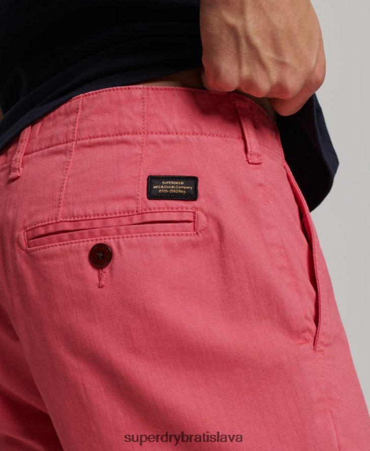 Superdry muži dôstojnícke chino šortky 6B4ZTR71 oblečenie Ružová