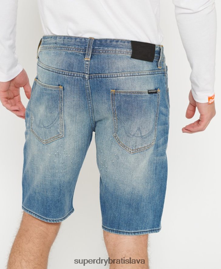 Superdry muži dôstojnícke tenké šortky 6B4ZTR384 oblečenie džínsy