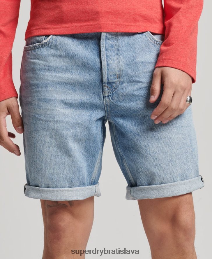 Superdry muži organická bavlna vintage rovné krátke 6B4ZTR266 oblečenie Modrá