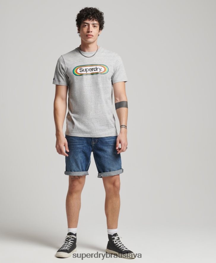 Superdry muži organická bavlna vintage rovné krátke 6B4ZTR273 oblečenie tmavomodrá