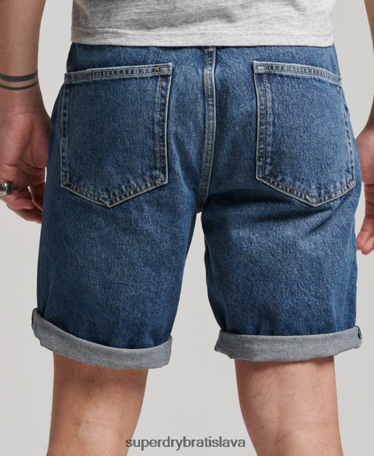 Superdry muži organická bavlna vintage rovné krátke 6B4ZTR273 oblečenie tmavomodrá