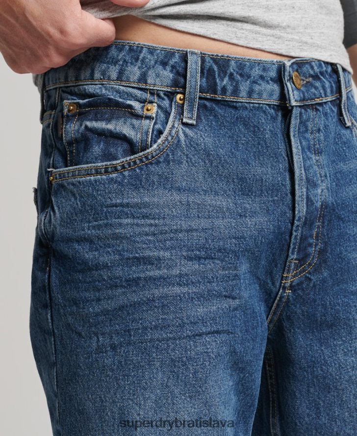 Superdry muži organická bavlna vintage rovné krátke 6B4ZTR273 oblečenie tmavomodrá