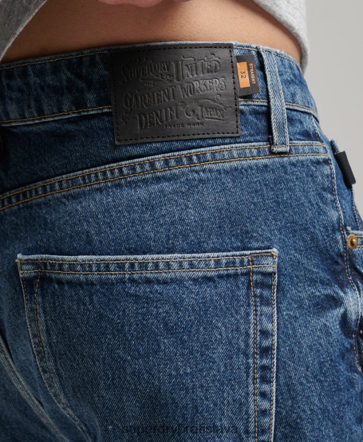 Superdry muži organická bavlna vintage rovné krátke 6B4ZTR273 oblečenie tmavomodrá