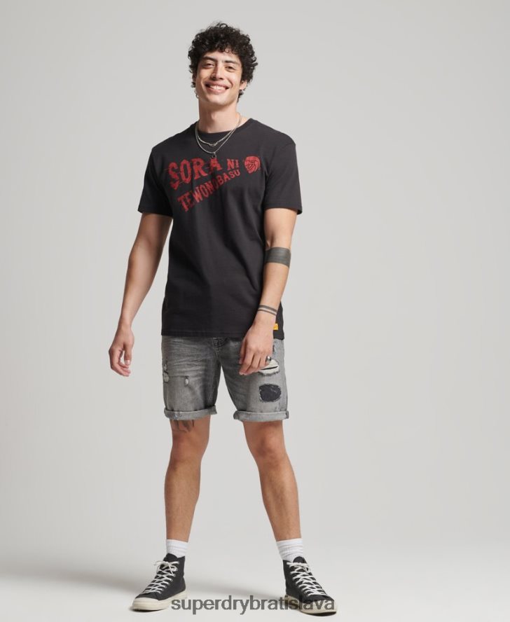 Superdry muži organická bavlna vintage rovné krátke 6B4ZTR278 oblečenie sivá
