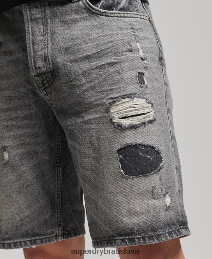 Superdry muži organická bavlna vintage rovné krátke 6B4ZTR278 oblečenie sivá