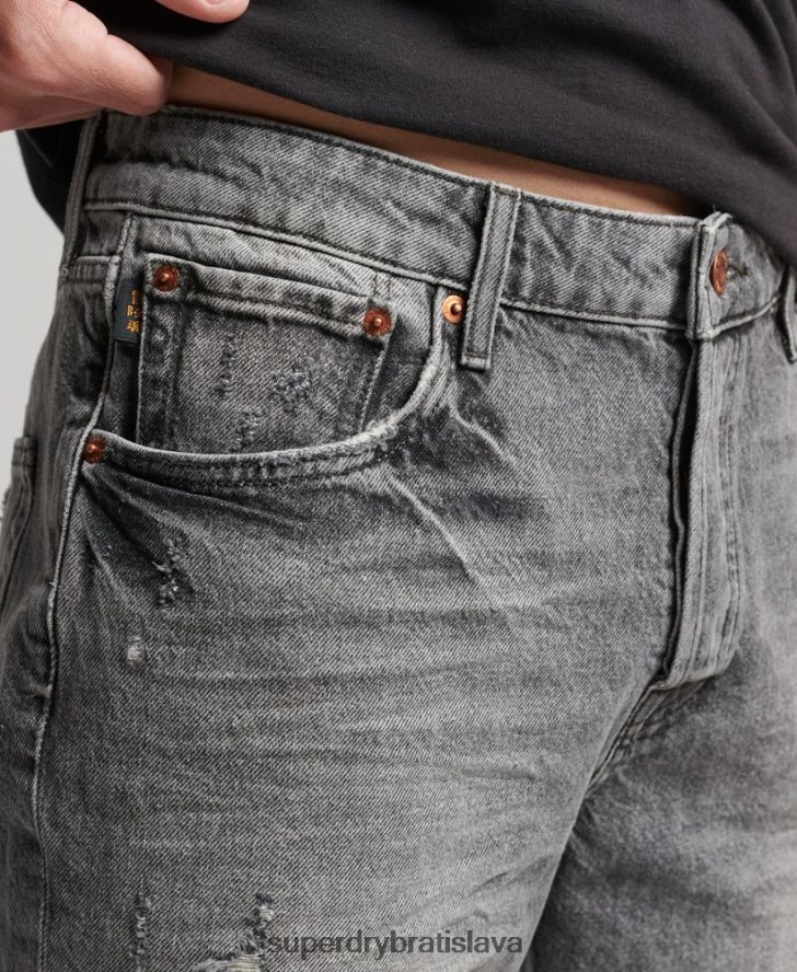 Superdry muži organická bavlna vintage rovné krátke 6B4ZTR278 oblečenie sivá