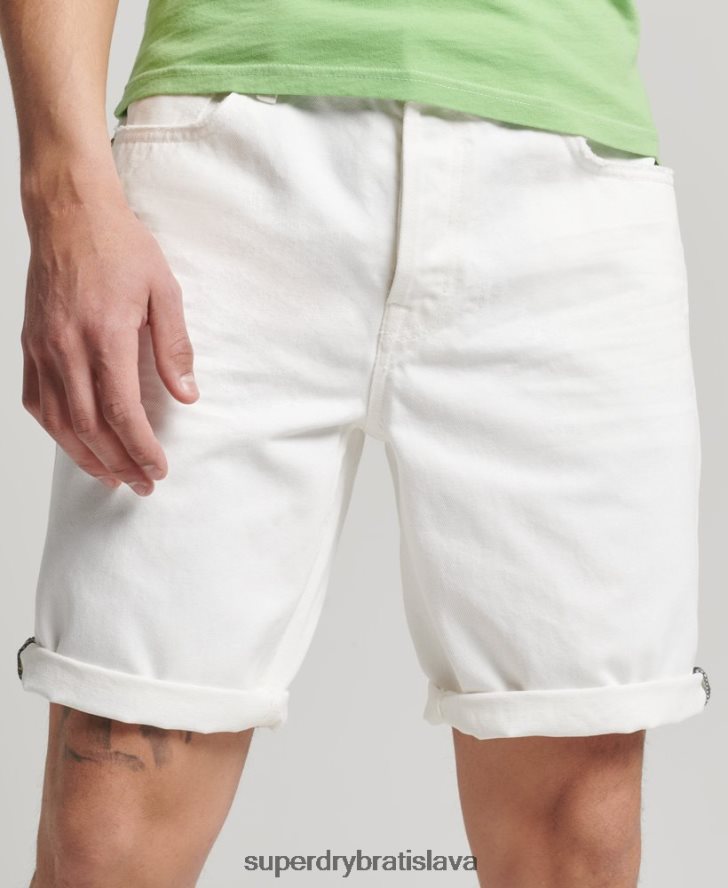 Superdry muži organická bavlna vintage rovné krátke 6B4ZTR300 oblečenie biely
