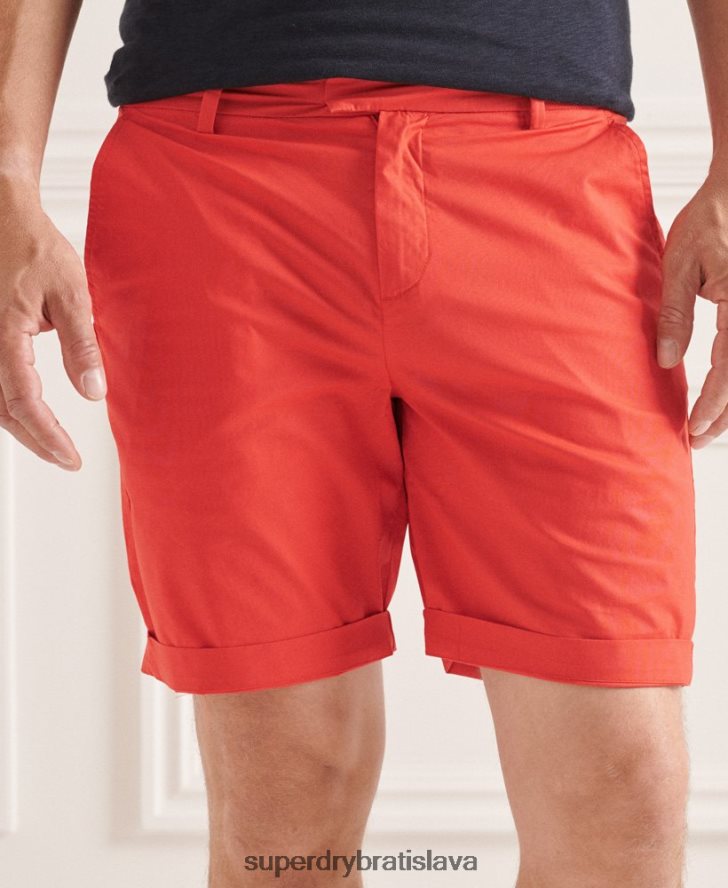 Superdry muži papierové chino šortky 6B4ZTR6463 oblečenie oranžová