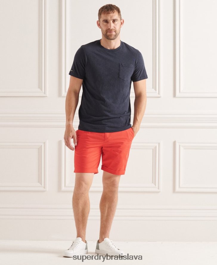 Superdry muži papierové chino šortky 6B4ZTR6463 oblečenie oranžová