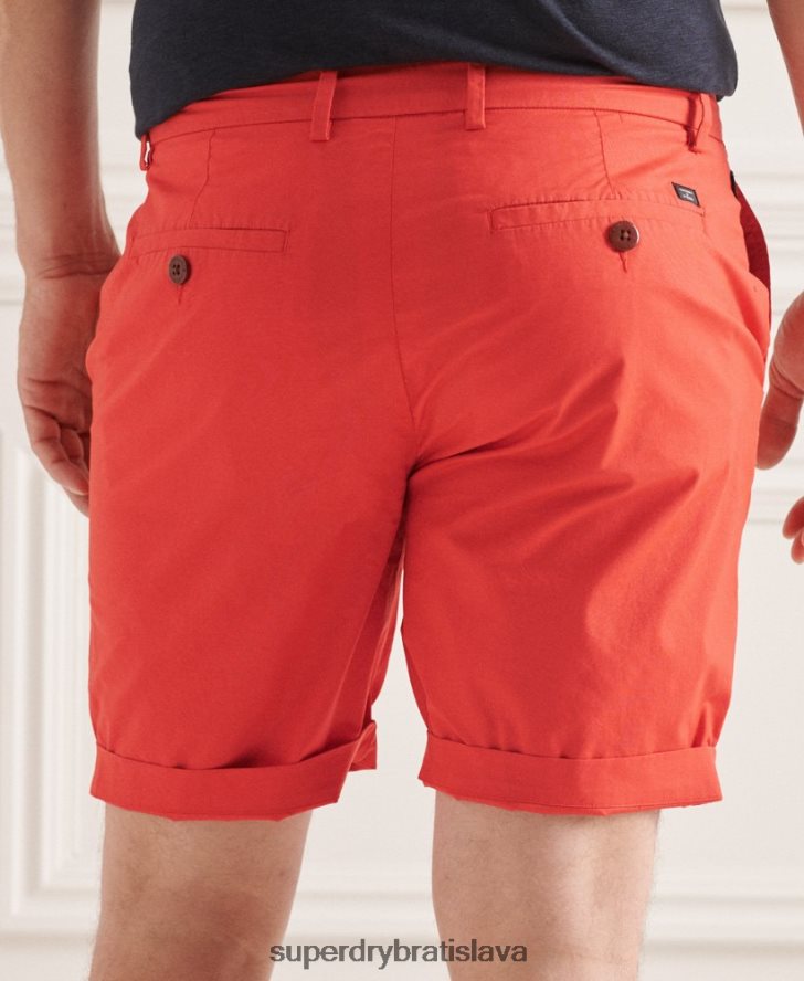 Superdry muži papierové chino šortky 6B4ZTR6463 oblečenie oranžová