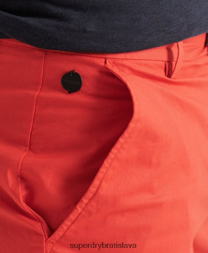 Superdry muži papierové chino šortky 6B4ZTR6463 oblečenie oranžová
