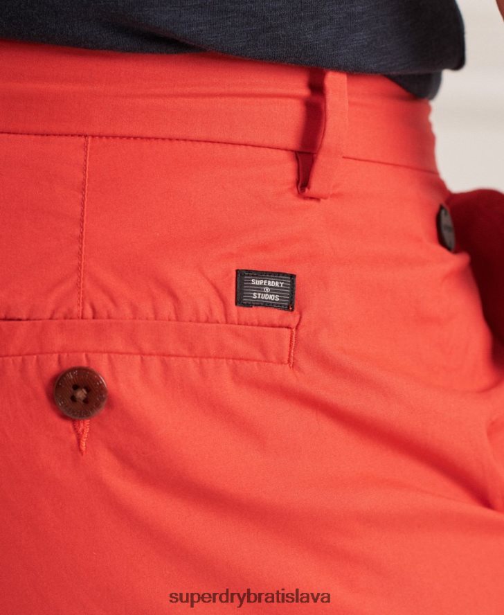 Superdry muži papierové chino šortky 6B4ZTR6463 oblečenie oranžová