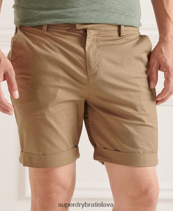 Superdry muži papierové chino šortky 6B4ZTR6465 oblečenie béžová