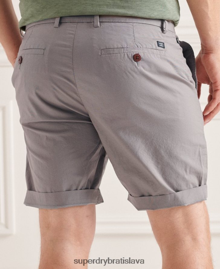 Superdry muži papierové chino šortky 6B4ZTR6493 oblečenie svetlo šedá