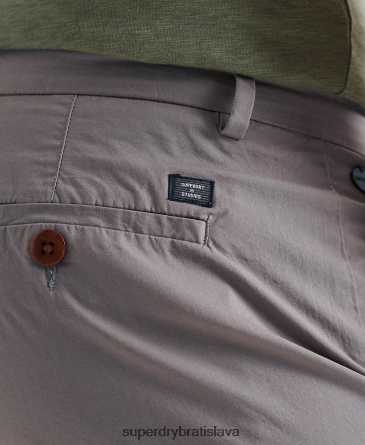 Superdry muži papierové chino šortky 6B4ZTR6493 oblečenie svetlo šedá