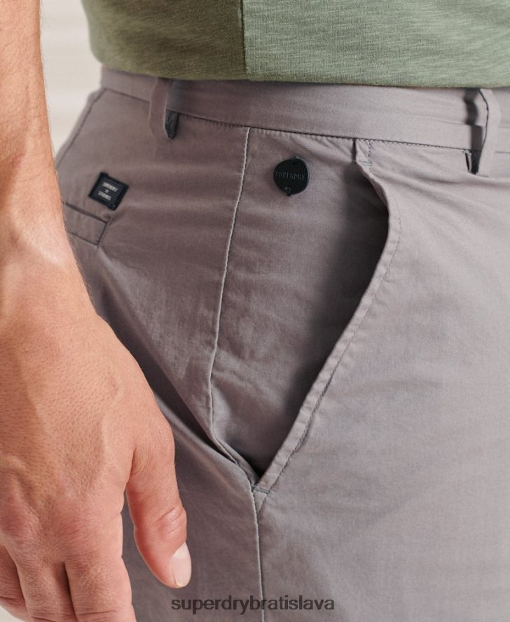 Superdry muži papierové chino šortky 6B4ZTR6493 oblečenie svetlo šedá