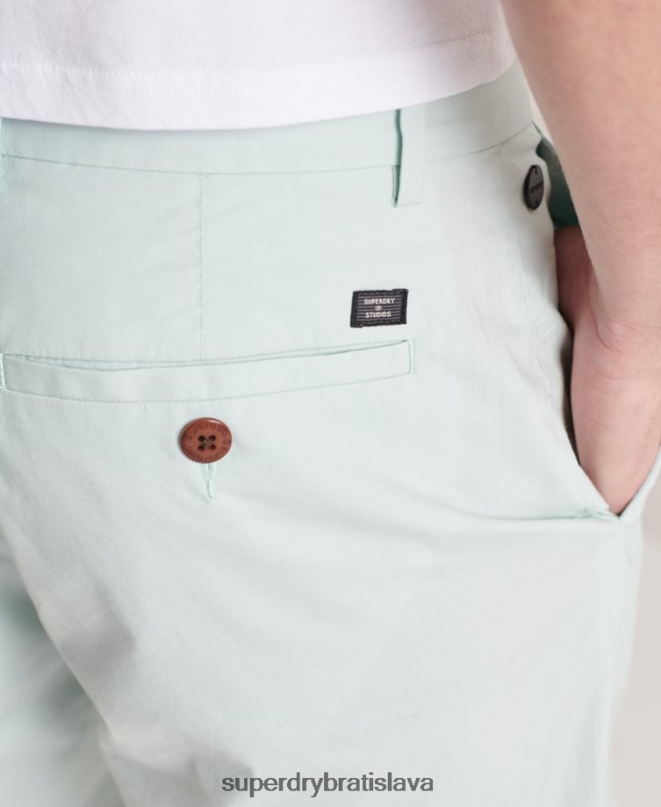 Superdry muži papierové chino šortky 6B4ZTR6494 oblečenie svetlo modrá