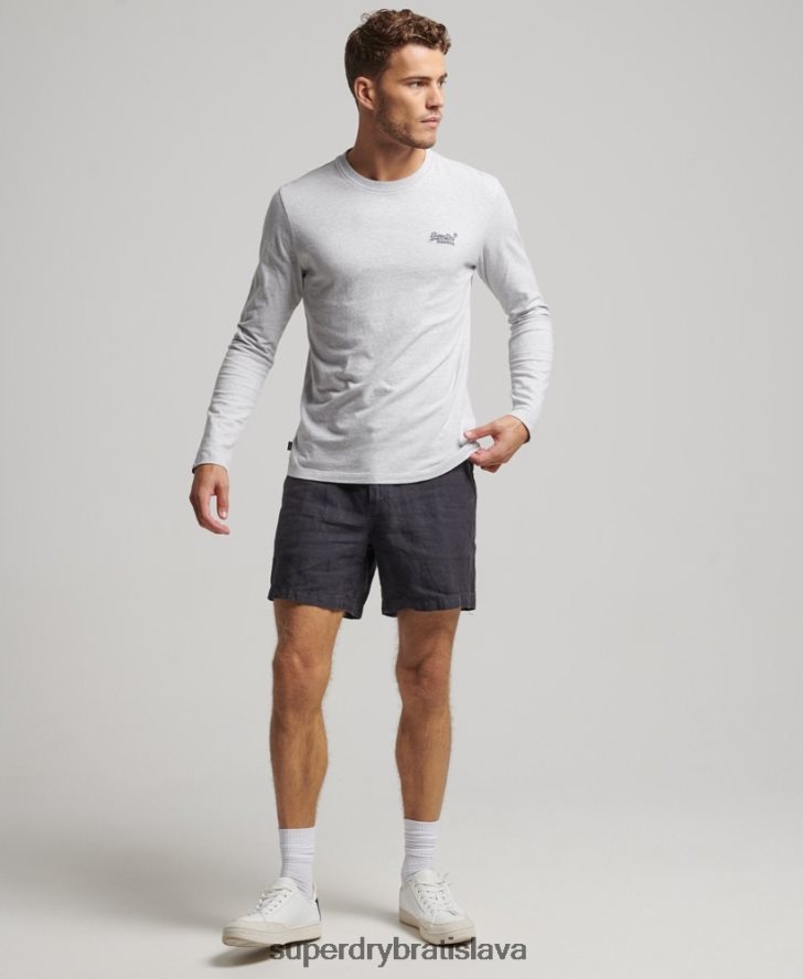 Superdry muži prefarbené ľanové šortky 6B4ZTR108 oblečenie námorníctvo