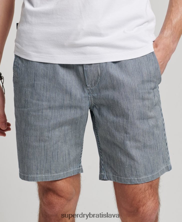 Superdry muži prefarbené šortky 6B4ZTR259 oblečenie svetlo modrá
