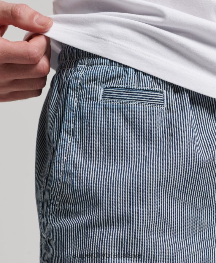 Superdry muži prefarbené šortky 6B4ZTR259 oblečenie svetlo modrá